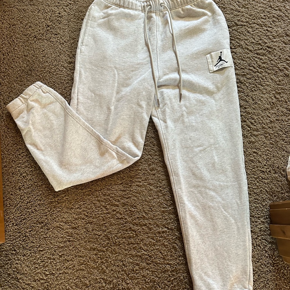 White / Gray Jogger Sweatpants - nike jordan